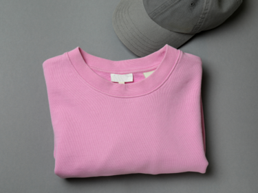 Pink shirt with a grey background