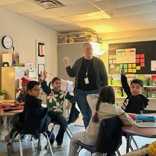 Tawnie Hildebrandt our helping teacher sharing Math concepts