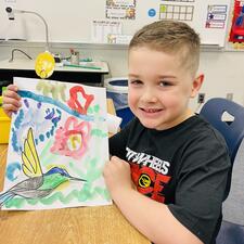 Hummingbird drawing lessons with Elder Maurice