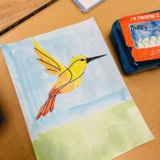 Hummingbird drawing lessons with Elder Maurice